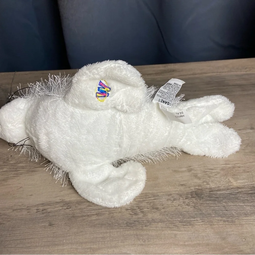 Ganz Webkinz White Seal Fuzzy Eyelash Stuffed‎ Animal Toy Plush NO Code 10”